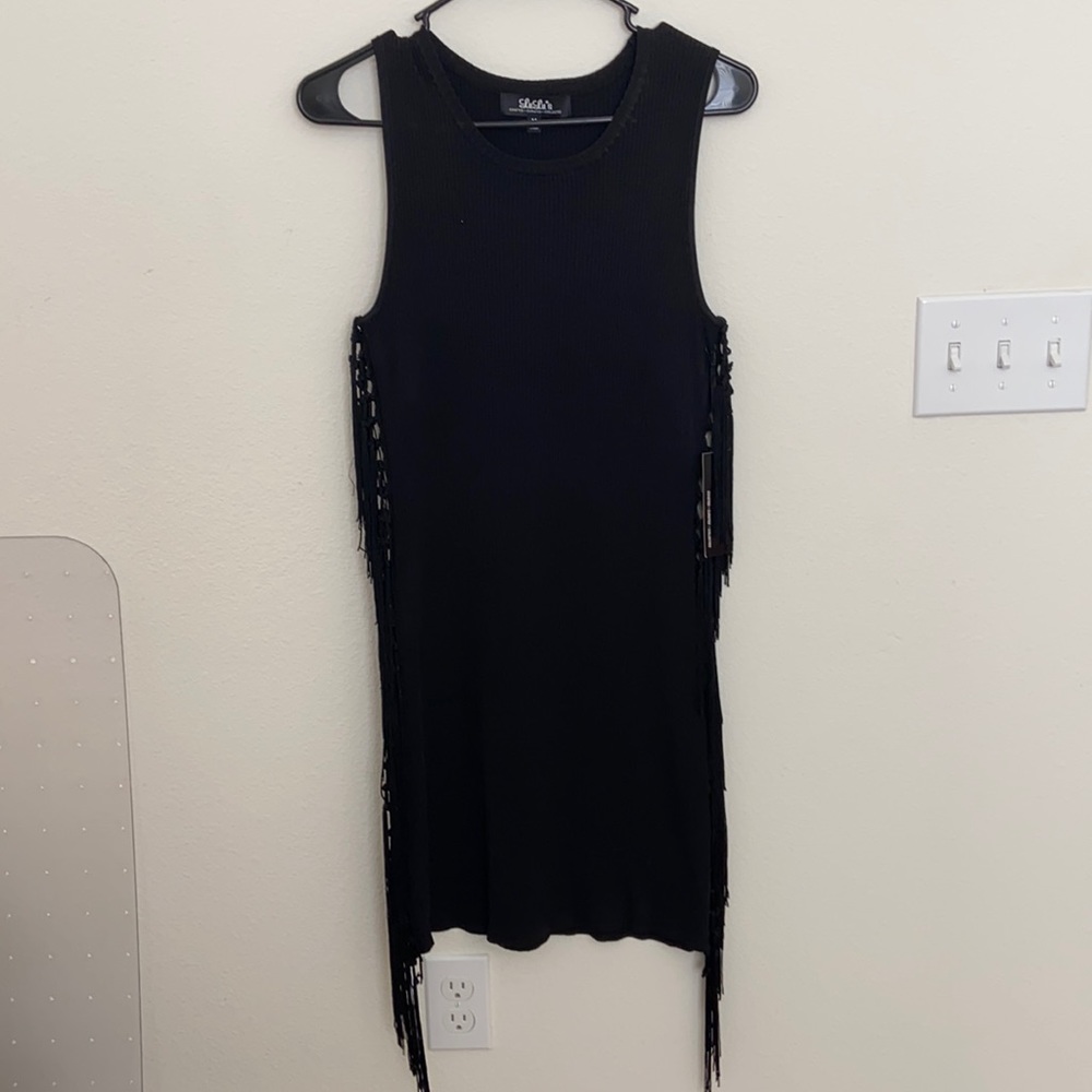 Bodycon ribbed tassel dress